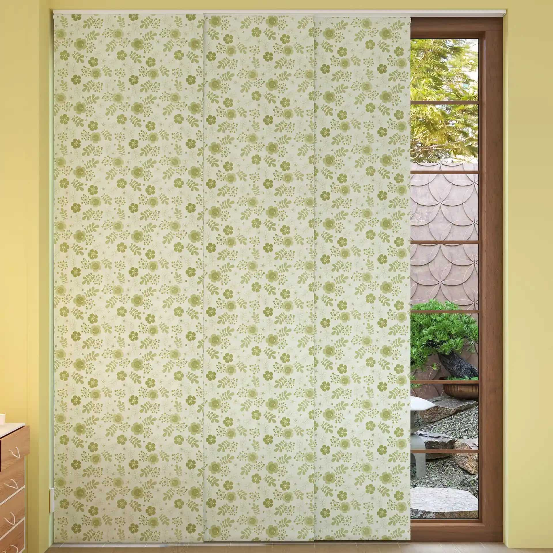 Sliding Panel 3 Channel - Green by Zara Curtains